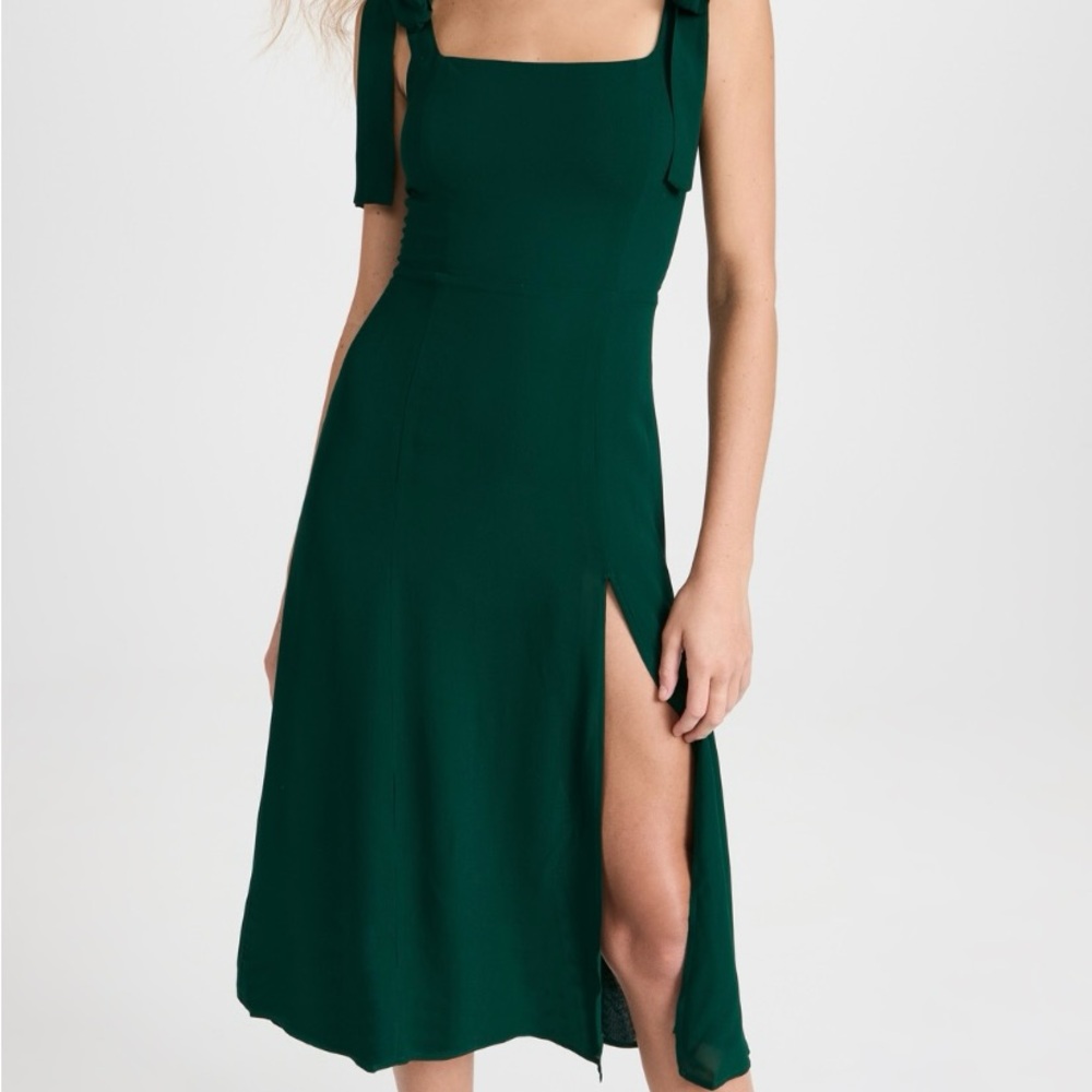 Reformation Twilight Dress - Emerald Green Midi Dress